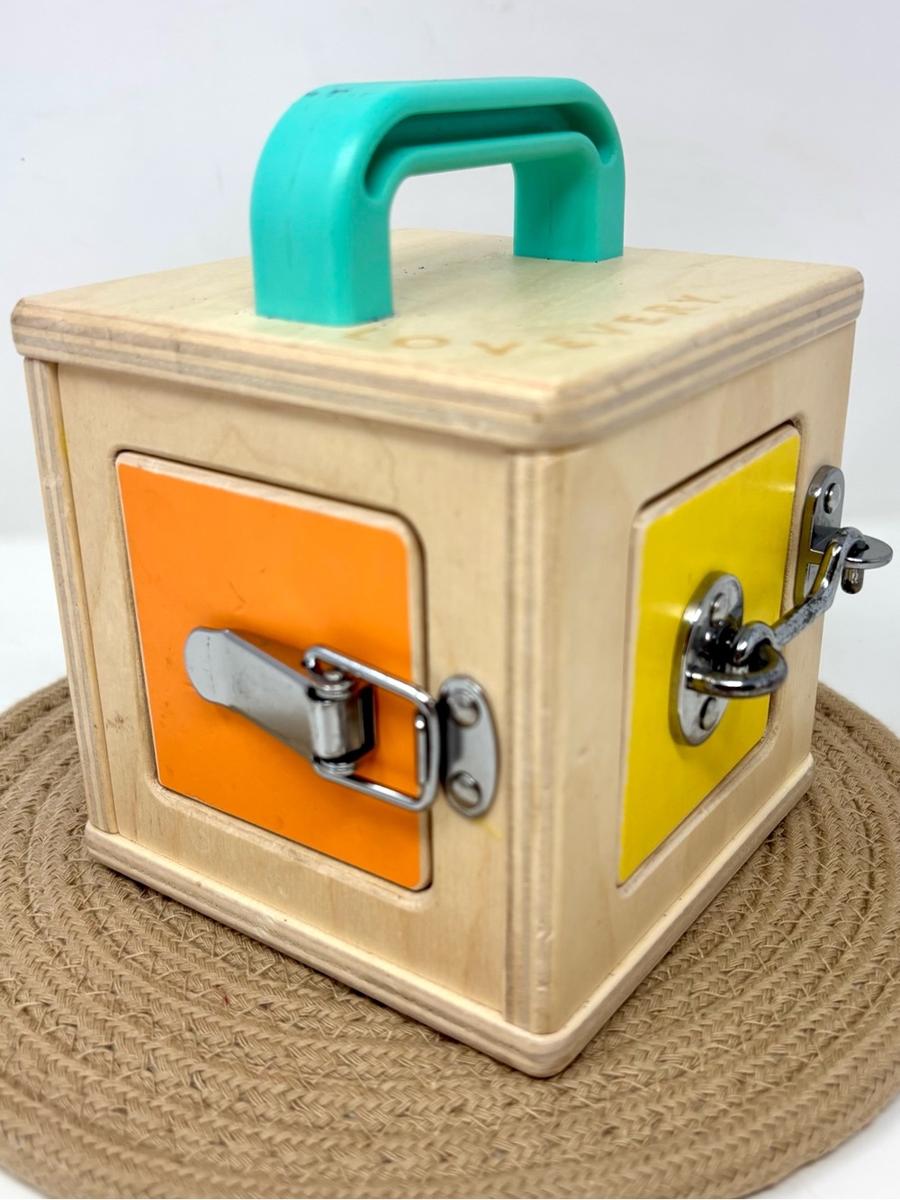 Lovevery Wooden Latches Lock Box The Realist Montessori Learning Portable Toy